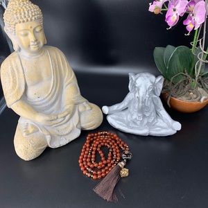 STUNNING & ALL NATURAL Carnelian and Tigereye Mala